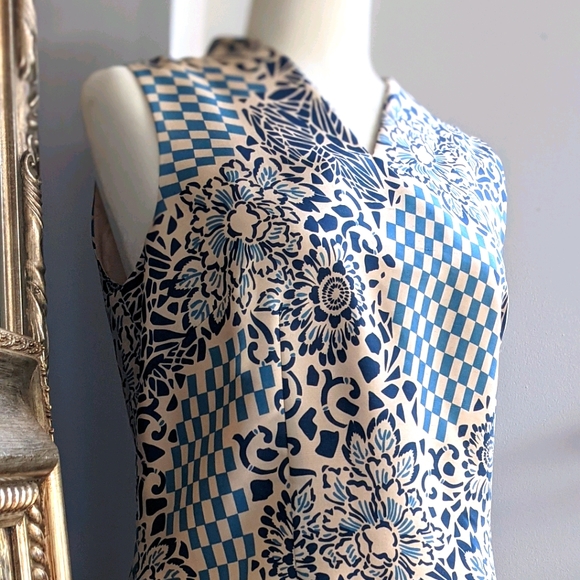 Couture Adrianna Papell 3Pc Cobalt Blue Silk Suit - Picture 6 of 13